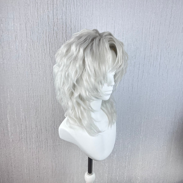 Demon Slayer Rui Cosplay Wig - Silver White Wavy