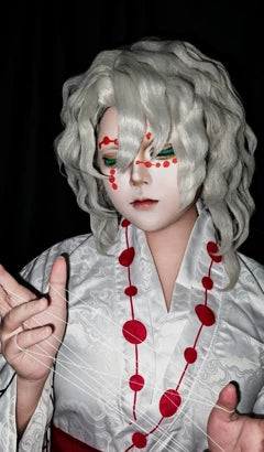 Demon Slayer Rui Cosplay Wig, Silver White Layered Custom Wig