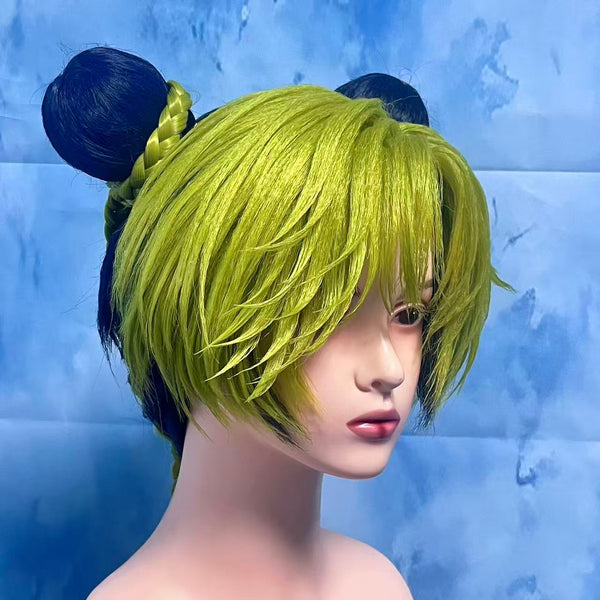 JoJo's Bizarre Adventure: Stone Ocean Jolyne Cujoh Custom Wig, Green Blue Double-Bun Cosplay Wig