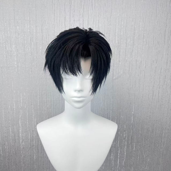 Independent Site Title: Chen Jingshen Cosplay Wig from Wait for Me After School, Magnetic Convertible Dual-Style Bangs Black Messy Short Hair, Hand Pre-Styled Versatile Male Anime Character Wig