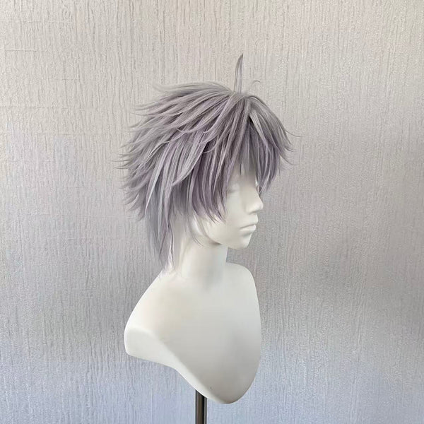 Qin Wu Cosplay Wig from The Ghost Hunter After Story – Handmade Silver Gray Short Anime Wig