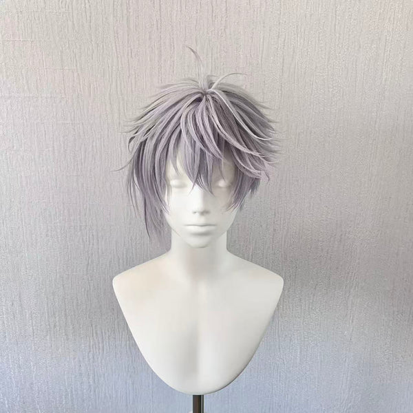 Qin Wu Cosplay Wig from The Ghost Hunter After Story – Handmade Silver Gray Short Anime Wig