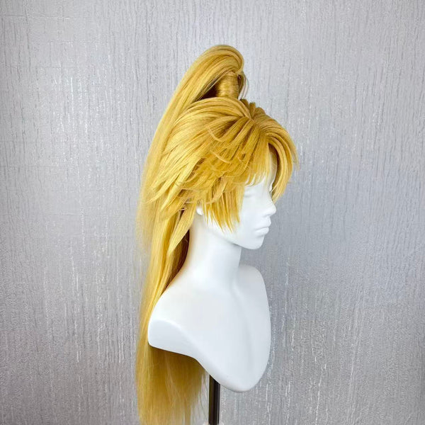 Honor of Kings Fei Golden High Ponytail Hand Styled Cosplay Wig