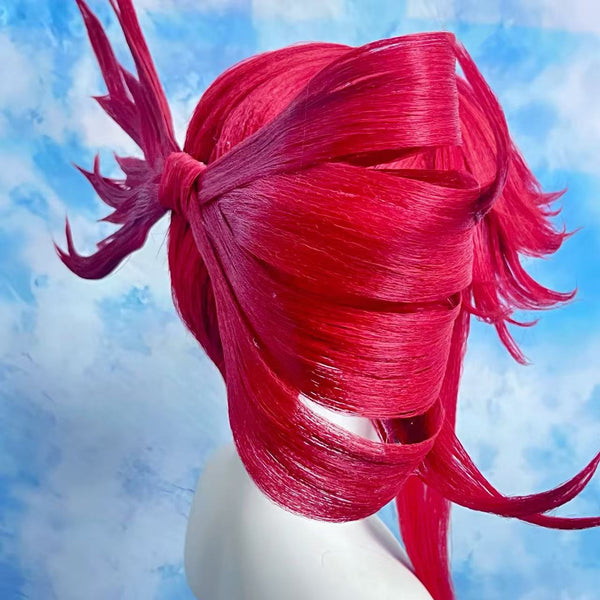 Gachiakuta Riyo Custom Wig, Crimson Red Spiky Anime Wig, Handmade Cosplay Wig
