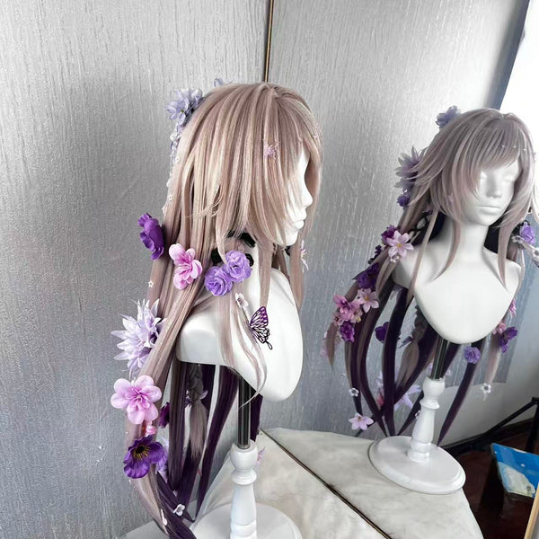 Black Tower Anti-Gravity Chinese Redesigned Wig | 12 Wire Supported, Full Flowers, Full Highlights, Butterfly Star Moon Ornaments
