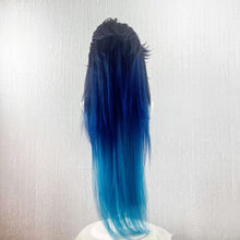 Load image into Gallery viewer, Da Siming Gradient Blue Long Cosplay Wig | Fluffy Layered Pre-Styled Wig for Game Character Cosplay, Comic Con &amp; Halloween Outfit