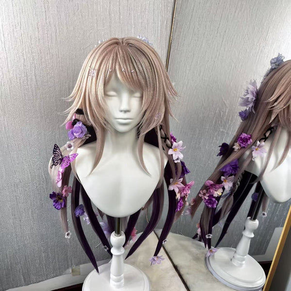 Black Tower Anti-Gravity Chinese Redesigned Wig | 12 Wire Supported, Full Flowers, Full Highlights, Butterfly Star Moon Ornaments