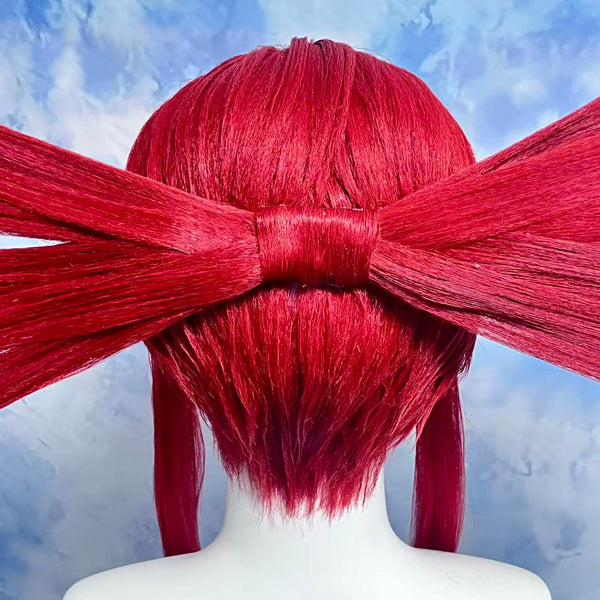 Gachiakuta Riyo Custom Wig, Crimson Red Spiky Anime Wig, Handmade Cosplay Wig