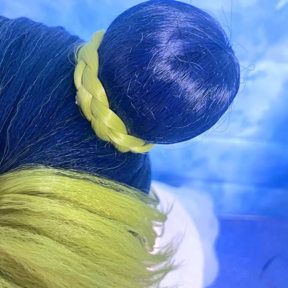 JoJo's Bizarre Adventure: Stone Ocean Jolyne Cujoh Custom Wig, Green Blue Double-Bun Cosplay Wig