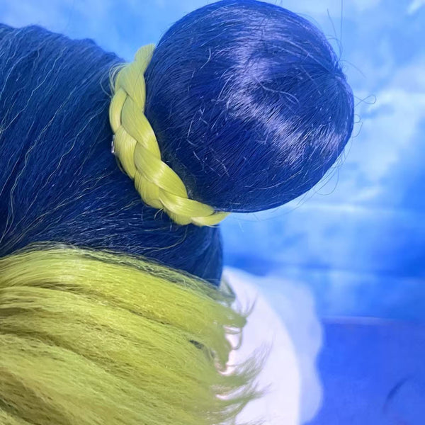 JoJo's Bizarre Adventure: Stone Ocean Jolyne Cujoh Custom Wig, Green Blue Double-Bun Cosplay Wig