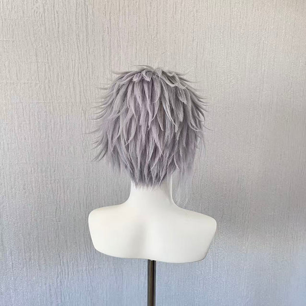 Qin Wu Cosplay Wig from The Ghost Hunter After Story – Handmade Silver Gray Short Anime Wig