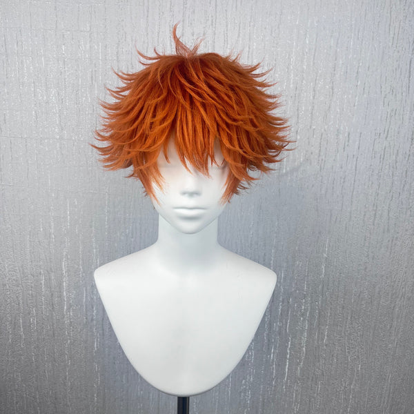 Shoyo Hinata Cosplay Wig from Haikyuu, Orange Red Spiky Explosive Short Hair, Hand Pre-Styled Anime Wig