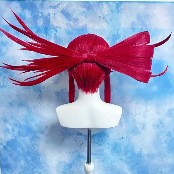 Gachiakuta Riyo Custom Wig, Crimson Red Spiky Anime Wig, Handmade Cosplay Wig