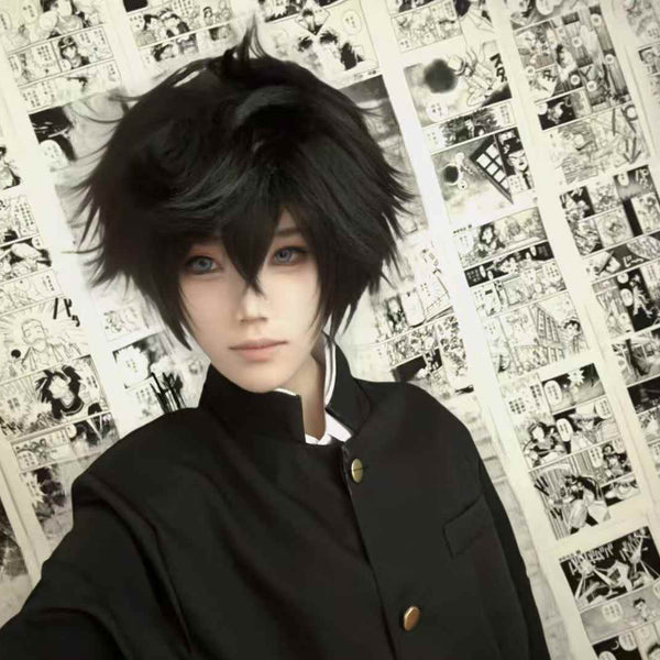 Identity V Joseph Custom Wig, Black and White Split-Color Anime Cosplay Wig, Handmade Wig