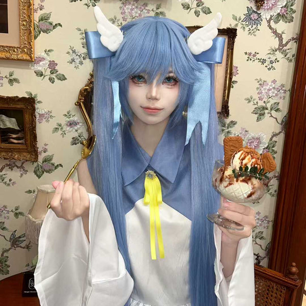 Demon Slayer Rui Cosplay Wig, Silver White Layered Custom Wig