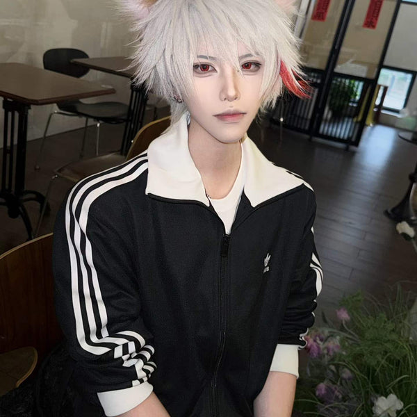 Demon Slayer Rui Cosplay Wig, Silver White Layered Custom Wig