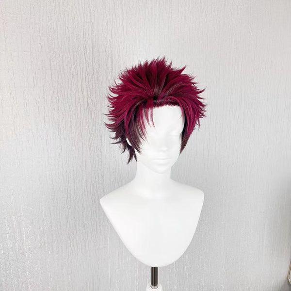 Demon Slayer Kamado Tanjiro Cosplay Wig, Perfect for Halloween, Comic Con and Shooting