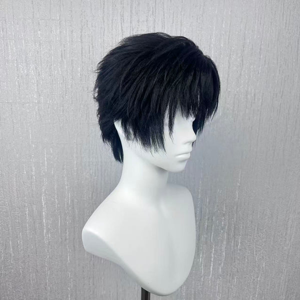 Independent Site Title: Chen Jingshen Cosplay Wig from Wait for Me After School, Magnetic Convertible Dual-Style Bangs Black Messy Short Hair, Hand Pre-Styled Versatile Male Anime Character Wig