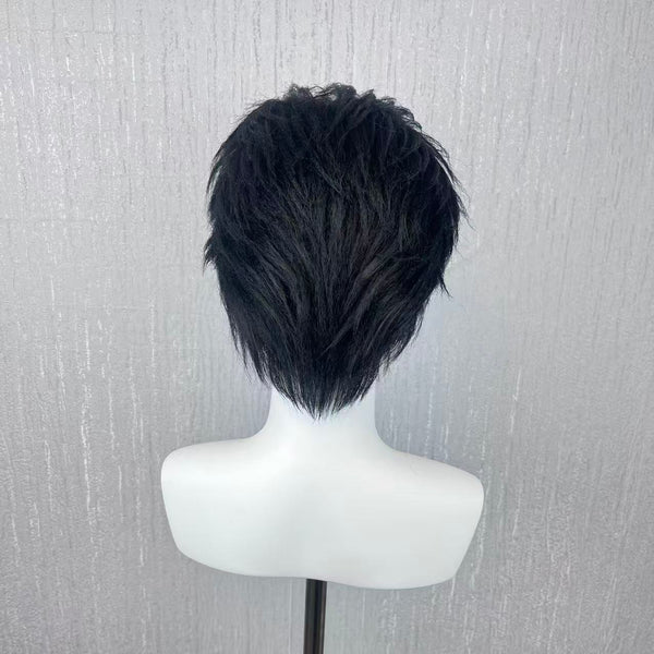 Independent Site Title: Chen Jingshen Cosplay Wig from Wait for Me After School, Magnetic Convertible Dual-Style Bangs Black Messy Short Hair, Hand Pre-Styled Versatile Male Anime Character Wig
