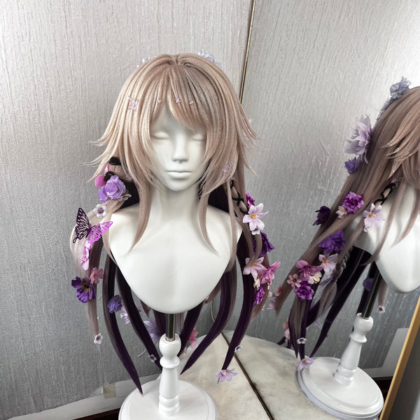 Black Tower Anti-Gravity Chinese Redesigned Wig | 12 Wire Supported, Full Flowers, Full Highlights, Butterfly Star Moon Ornaments