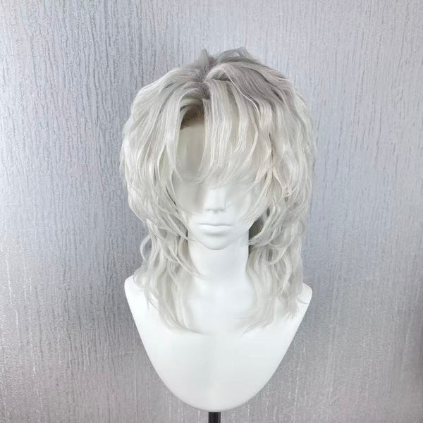 Demon Slayer Rui Cosplay Wig - Silver White Wavy