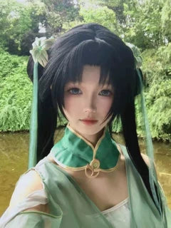 Handmade Honkai: Star Rail Misha Cosplay Wig, Light Blue Side Ponytail, Layered Short Anime Wig, Custom Order