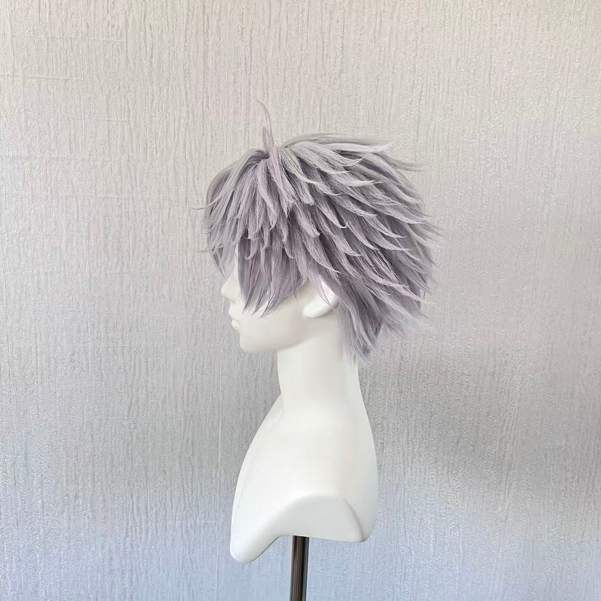 Qin Wu Cosplay Wig from The Ghost Hunter After Story – Handmade Silver Gray Short Anime Wig