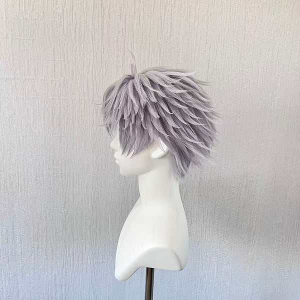 Qin Wu Cosplay Wig from The Ghost Hunter After Story – Handmade Silver Gray Short Anime Wig