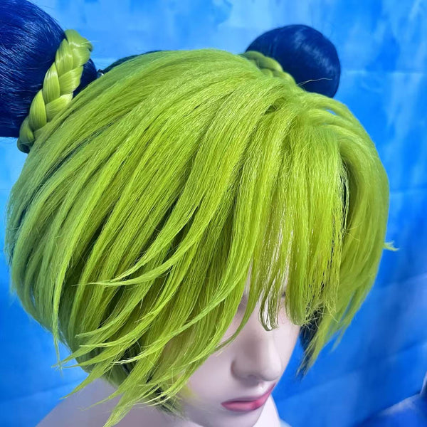 JoJo's Bizarre Adventure: Stone Ocean Jolyne Cujoh Custom Wig, Green Blue Double-Bun Cosplay Wig