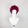 Demon Slayer Tanjiro Kamado Custom Wig, Burgundy Spiky Anime Wig, Handmade Wig