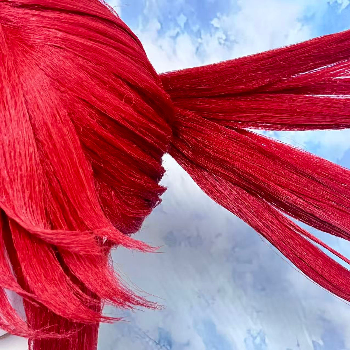 Gachiakuta Riyo Custom Wig, Crimson Red Spiky Anime Wig, Handmade Cosplay Wig