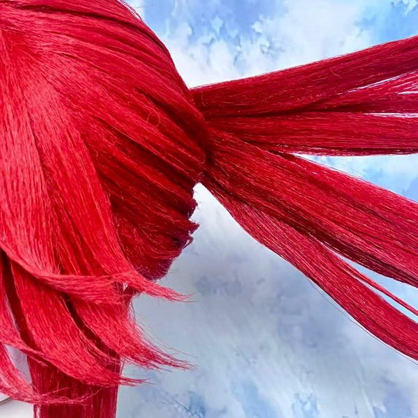 Gachiakuta Riyo Custom Wig, Crimson Red Spiky Anime Wig, Handmade Cosplay Wig